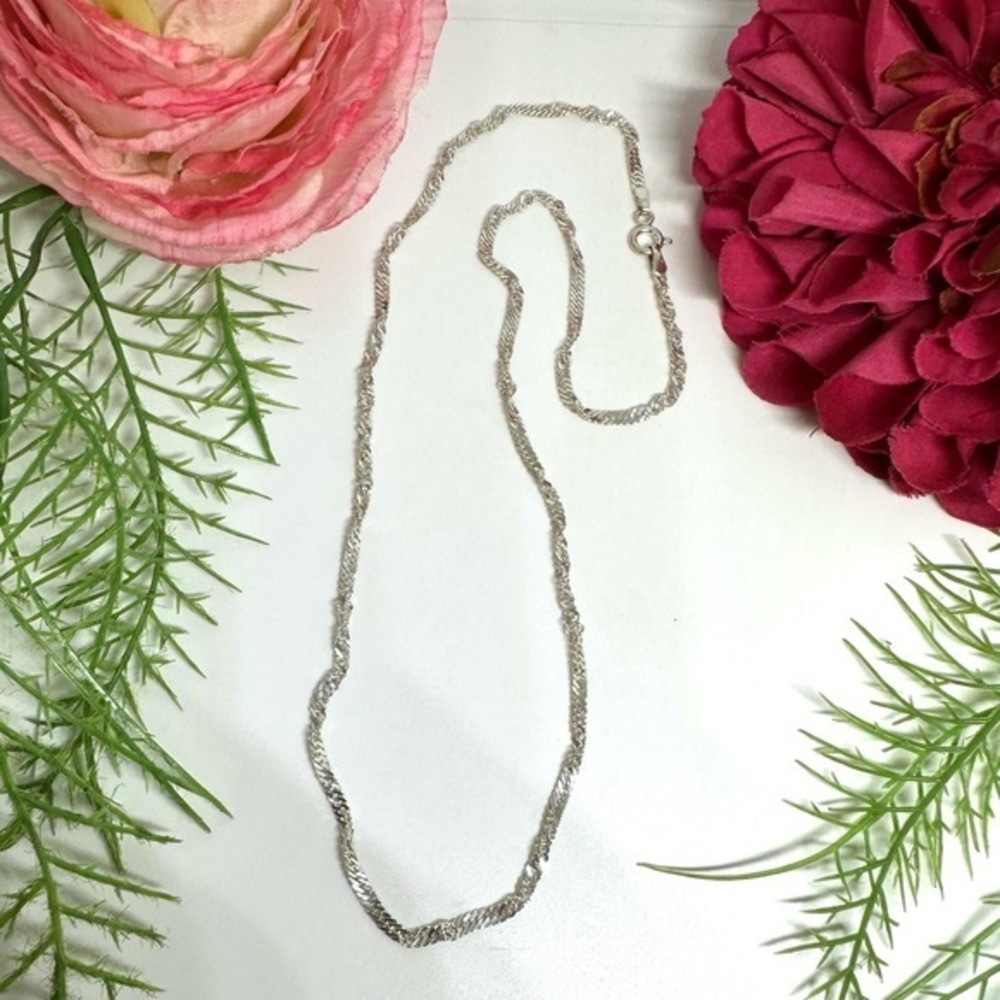 NEW⚜️Sterling Silver Chain Twisted Necklace